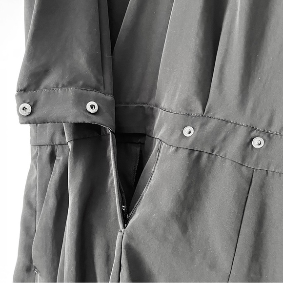 Zara Basic Black Plunge Neck Ankle Zip Harem Jumpsuit Size S - Picture 5 of 15